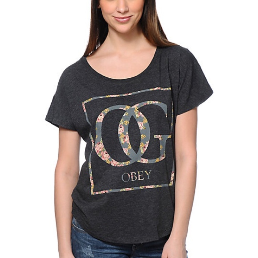 Floral and Gray OBEY T-Shirt